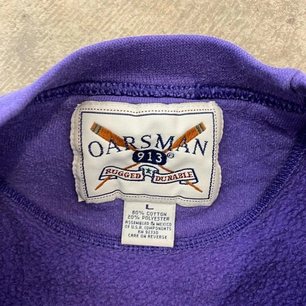 Vintage 90s Kansas State Wildcats Oarsman Purple Spellout Crewneck Sweatshirt L
